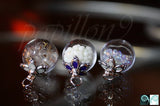 Tree of Life locket Glow in the Dark / 2 Glass Bubble Pendants / Dandelion seeds / Nuggets Glow in the Dark /