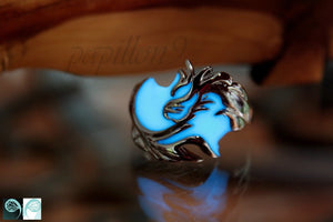 Dragon Ring Glow in the Dark / Sterling Silver 925 ring / Silver Dragon /