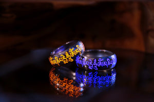 Om Mani Padme Hum Silver Ring / Glow in the Dark / Mantra Prayer Ring / Meditation / Zen Ring Sterling Silver 925 /