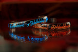 Engraved cuff Blacelet Glow in the Dark / Sterling Silver 925 Bracelet / Bangle Bracelet /