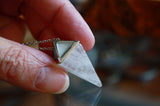 Clear Quartz Pyramid Necklace / Glow in the Dark / Triangle Pendant / Crystal Pendant /