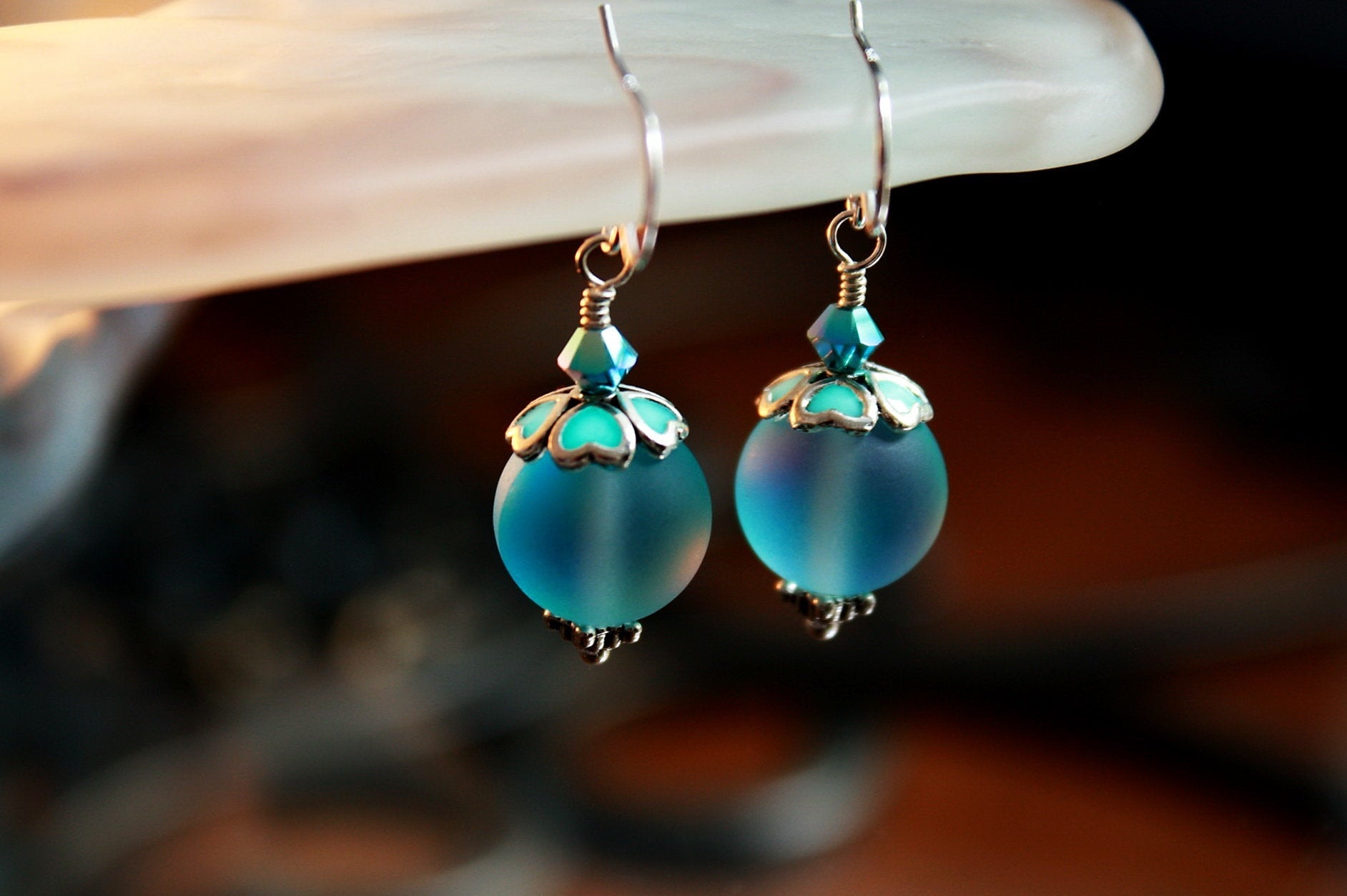 Turquoise Blue Hoop Earrings, Aqua Earrings, Handmade, Sea Green Ocean,  Thoughtful Gift Idea for Friends Girlfriends TURQ HOOP - Etsy