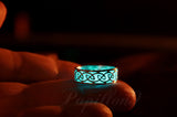 CELTIC Ring Glow in the Dark / Sterling Silver Ring / Glow Ring / Turquoise Glow in the Dark /