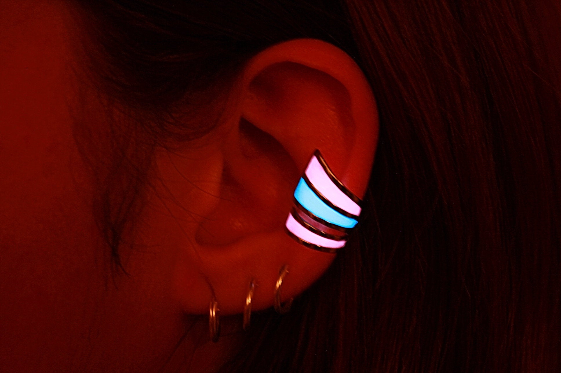 Ear clip Glow in the Dark Stainless Steel Design Cartilage Earring PAPILLON9