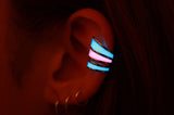 Ear clip Glow in the Dark / Stainless Steel Design / Cartilage Earrings /