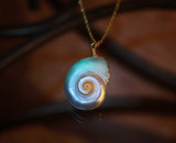 Pearly White Seashell Pendant / Glow in the Dark / Natural Seashell / Sea Theme /