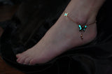 Butterfly Anklet Glow in the Dark / Stainless Steel Rose Gold / Silver /