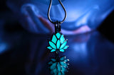 Lotus Flower Glow in the Dark Pendant / Lotus Locket / Nature /