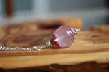 Rose Quartz Pendant Glow in the Dark / Quartz Necklace /