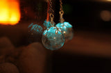 Dandelion Seeds Earrings / Glow in the Dark / Glass Bubble Earrings / Dandelion Earrings /