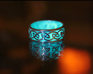 Celtic Ring Glow in the Dark / Sterling Silver 925 /