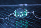 Luminous Dandelion seeds / Glow in the Dark / Dandelion seeds pendant / Glass bubble Pendant /