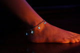 Butterflies Anklet Glow in the Dark / Glow in the Dark Bracelet / Stainless Steel Anklet /