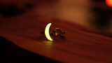 Silver Moon Ring Glow in the Dark / Adjustable Crescent Moon / Celestrial /  Sterling Silver 925 /