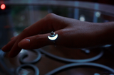 Silver Moon Ring Glow in the Dark / Adjustable Crescent Moon / Celestrial /  Sterling Silver 925 /